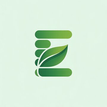 A stylized green letter e logo design with horizontal bars integrated