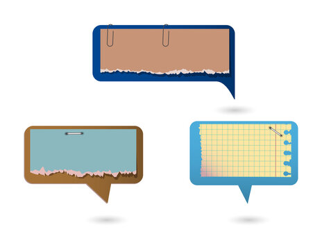 Speech bubbles for presentations, colorful, transparent background