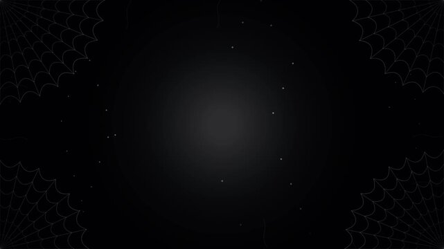 Spooky Halloween Spider Web Corner Border Animation Dark Background