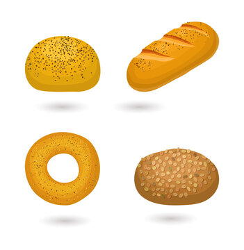 Delicious variety of breads and baked goods transparent background