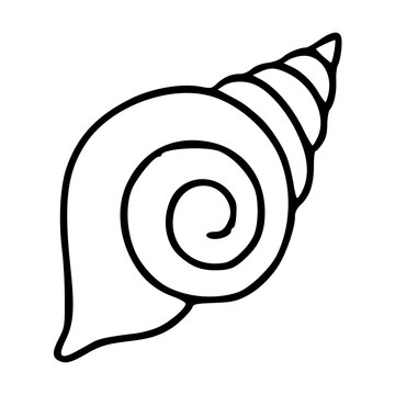 simple sea shell spiral outline icon