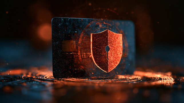 Secure payment technology futuristic digital wallet protection concept art