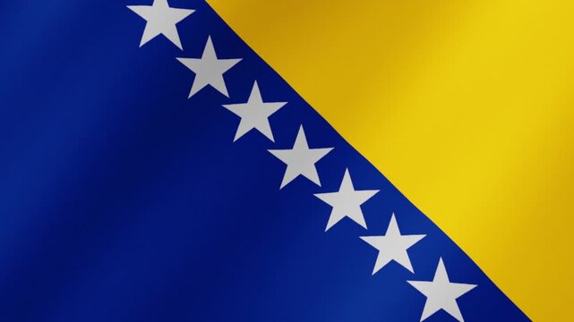 Bosnia and herzegovina national flag waving in the wind