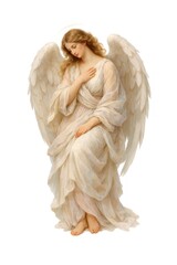 Obraz premium Serene angelic figure in white