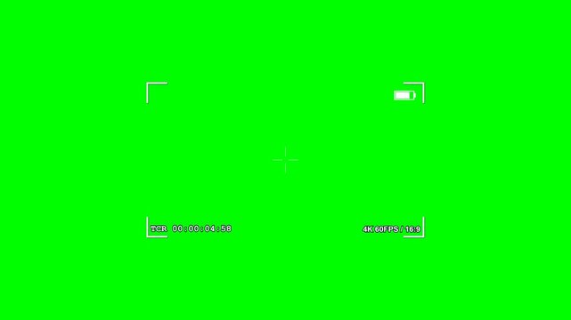 Camera viewfinder recording interface on transparent background