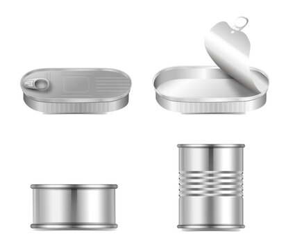 Tinned food containers for packaging and storage transparent background