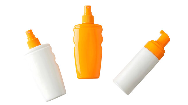 Sunscreen lotion spray bottle cosmetic sunscreen mockup isolated