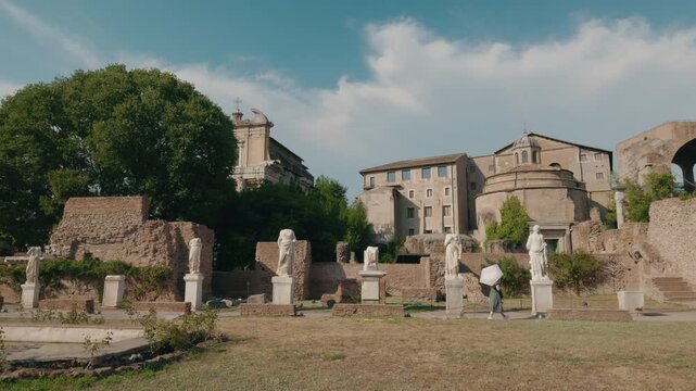 The Temple of Romulus in Rome's Roman Forum