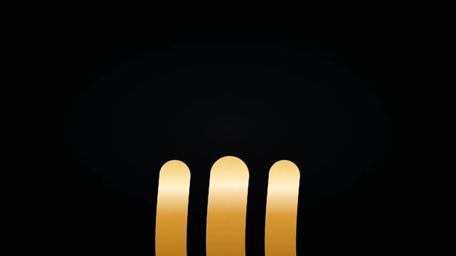 Abstract Golden Animated Bars Representing Gemini Code or AI Signal Processing on Black Background