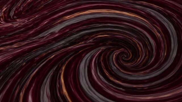 Abstract swirling spiral pattern with flowing burgundy, black, gray, and copper lines creating a hypnotic vortex texture