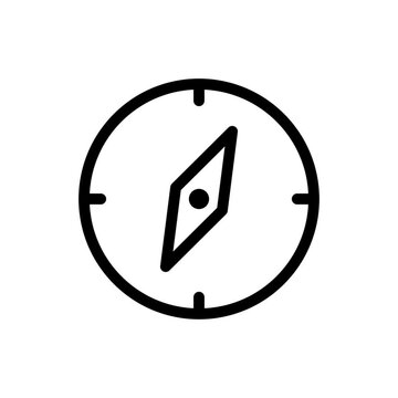 The compass line icon animation shows a simple compass pointing in a fun loop. alpha channel transparent background