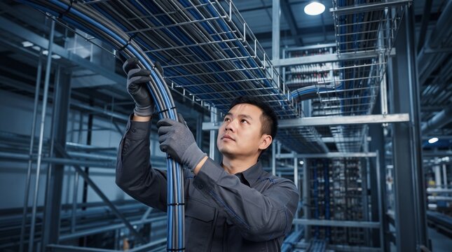 Cable routing inspection in an overhead server gallery