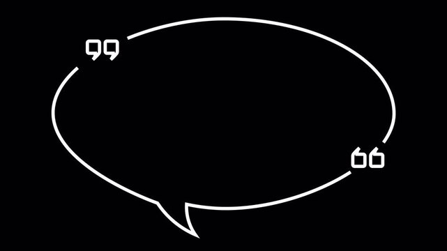Minimalist White Animated Quote Box and Speech Bubble Message Box Quote Template. Alpha Channel. 4K Video