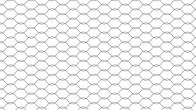 seamless interlocking wave line lattice pattern monochrome geometric background vector design