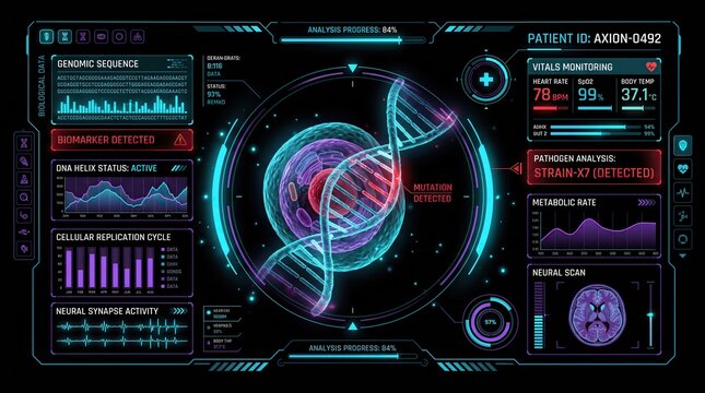 Futuristic medical HUD and biomedical interface collection