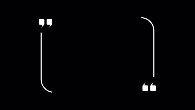 Minimalist Animated White Quote Box and Quote Template Graphic Alpha Channel. 4K Video