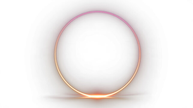 Minimalist glowing circular frame with soft gradient hues, perfect for modern branding and abstract design concepts, isolated on transparent background
