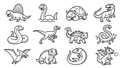 Cute Cartoon Dinosaur Illustrations Collection © Kutu