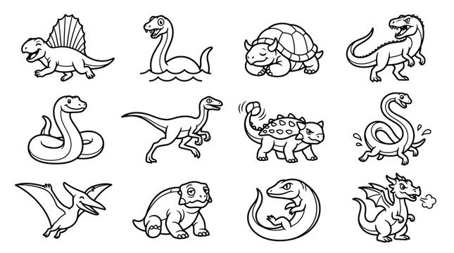 Cute Cartoon Dinosaur Illustrations Collection