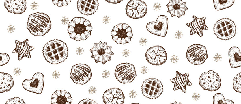 Hand-drawn Cookies Seamless Pattern	
