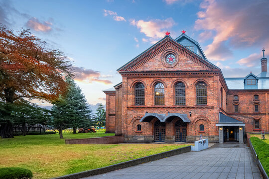 Sapporo, Japan - October 28 2025 :Sapporo Beer Museum opened in 1987 in a designated Hokkaido Heritage red-brick building constructed in 1890