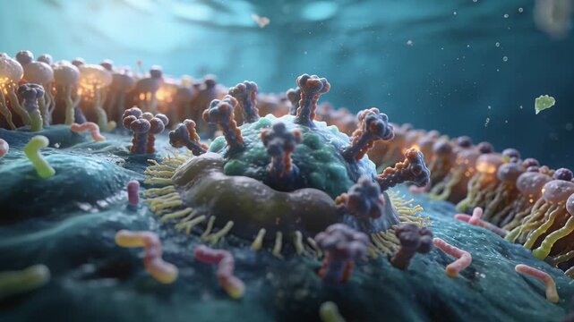 Binding enveloped virus pulling cell membrane inward, spike engaging receptor to release contents