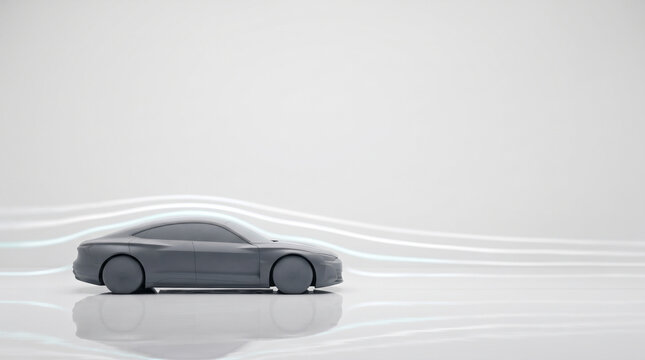 Car Aerodynamics Wind Tunnel Testing and Airflow Simulation Concept   