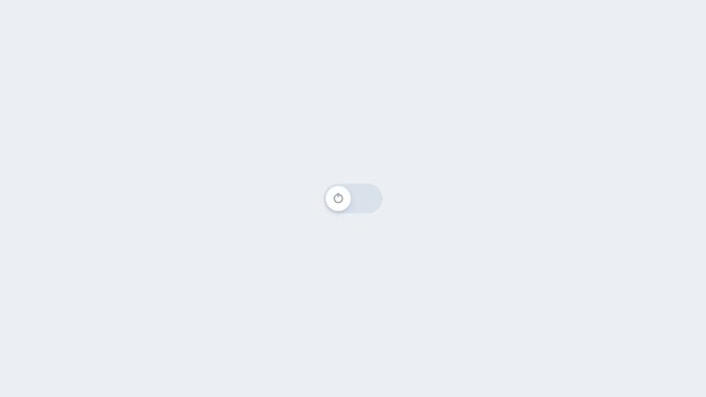 Minimalist user interface toggle switch icon centered on a clean light gray background for digital app design