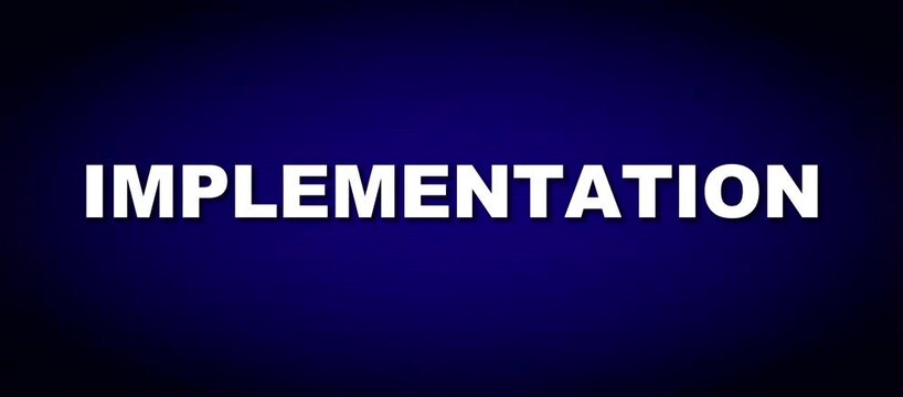Strategy Implementation and Project Execution Concept Animated Text Loop for Business Operations