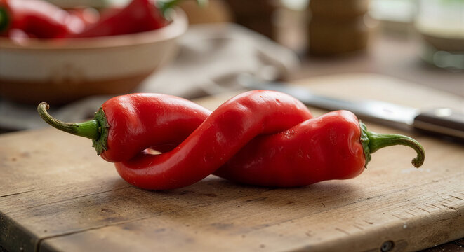 Intertwined Red Peppers