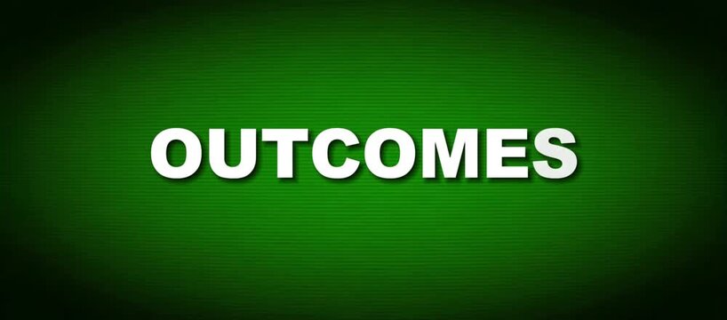 Outcomes and Performance Results Concept for Business Strategy Animated Text Loop