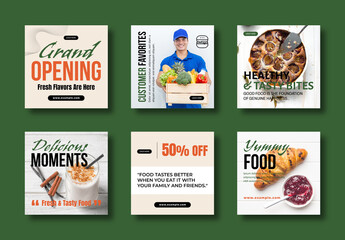 Restaurant Food Promotion Social Media Post Template Design