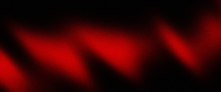 Abstract red and black grainy gradient background texture. Minimalistic lo-fi noise backdrop, dark moody blurred wavy light leaks banner vector pattern