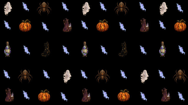 halloween abstract pattern with black background 