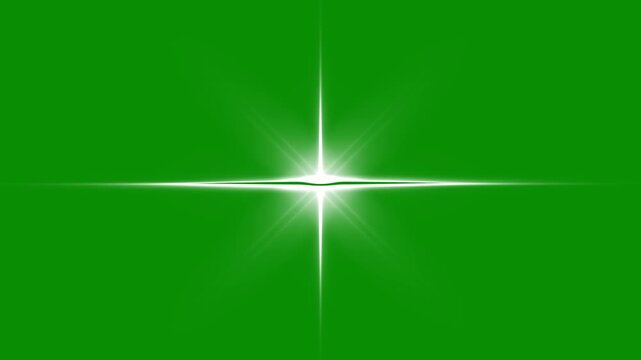 Sparkling star twinkle glitter lens flare white cartoon doodle animation, flat vector blinking shining light effect, starry sky overlay 4k, twinkling star motion graphics green screen background