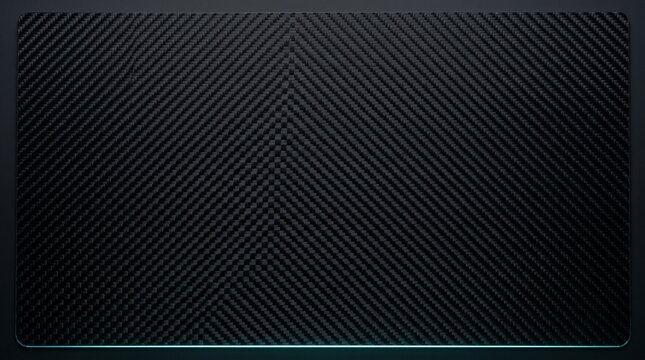 Dark Charcoal Matte Carbon Weave Background Template with Subtle Teal LED Accent