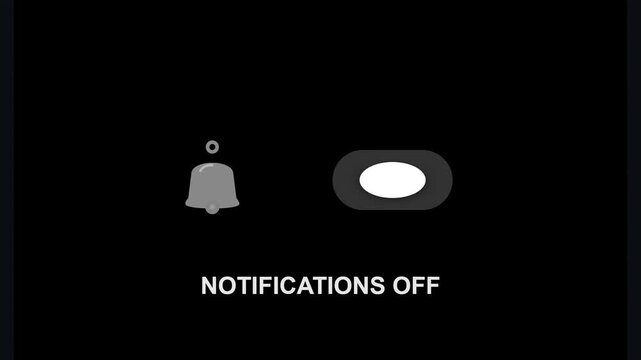 Digital notification toggle switches moving from off to on status