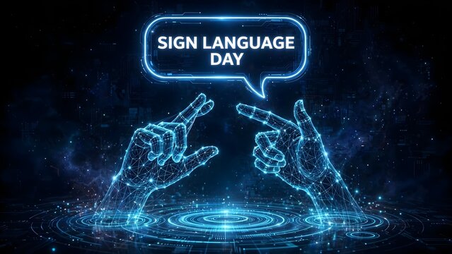 Celebrating sign language day with hands expressing communication and inclusion
