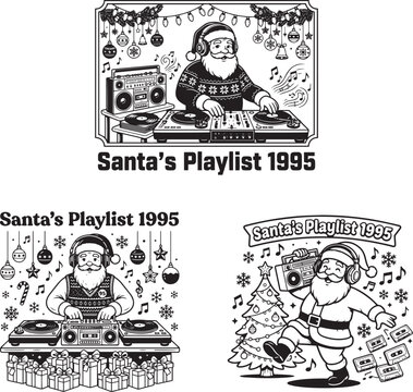 Santa's Playlist 1995 Christmas SVG