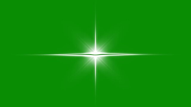 Magical twinkle star explosion, christmas lights flare sparkle shine, burst flash shimmer magic cartoon white shining ray blink lens flare, glittering animated loop 4k green screen overlay