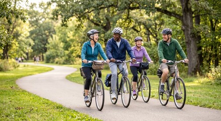 Fototapeta premium Healthy Retirement Outdoor Cycling Activity
