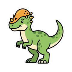 Obraz premium Cute Cartoon Pachycephalosaurus Dinosaur Illustration Vector