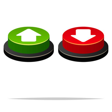 Up and down button vector isolated illustration