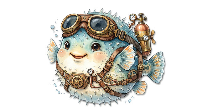 Cute Fantasy Axolotl Character with Pink Gills and Crown Surrounded by Sparkles and Bubbles on White Background