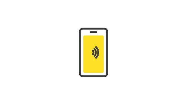 High-quality animated flat design showing a physical credit card seamlessly transforming and digitizing into a smartphone digital wallet. Perfect for mobile banking apps, e-wallet features, and go-pap