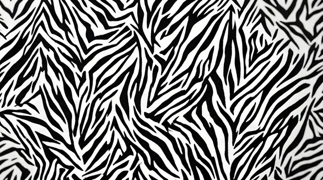 Black and white zebra print pattern background featuring bold animal skin stripes for fashion design and modern decorative interior surface texture