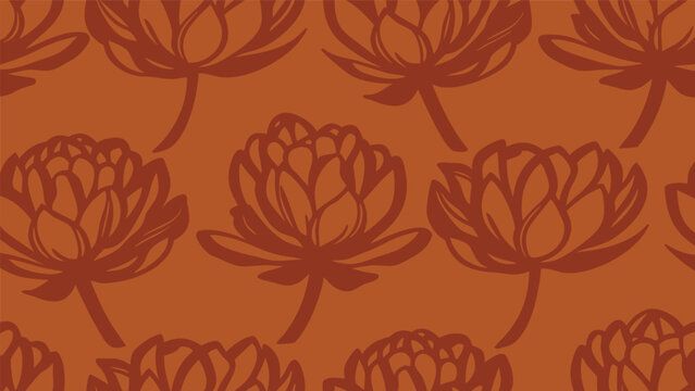 Seamless floral pattern vector background with terracotta flower illustration terracotta flowers vector design repeating texture botanical graphic decorative print textile pattern wallpaper vec