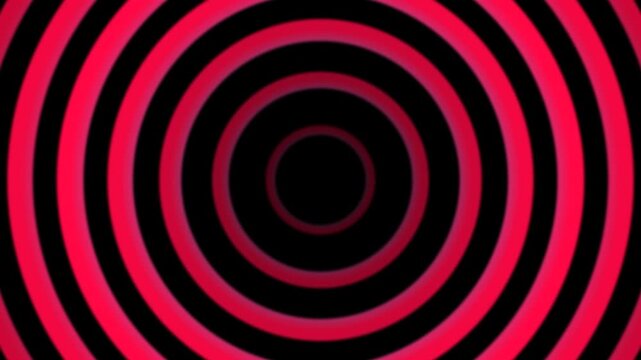 Abstract background of pulsing red neon concentric circles rippling outward on a black backdrop.