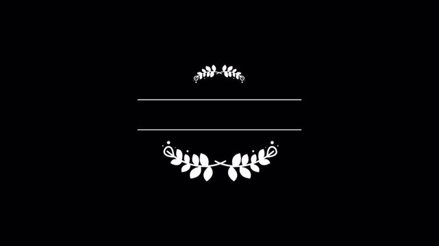 Minimalist Hand Drawn Floral Wreath Frame Animation.