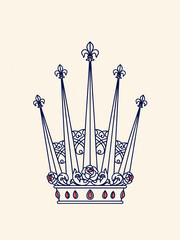 Fototapeta premium Elegant medieval crown with fleur-de-lis design